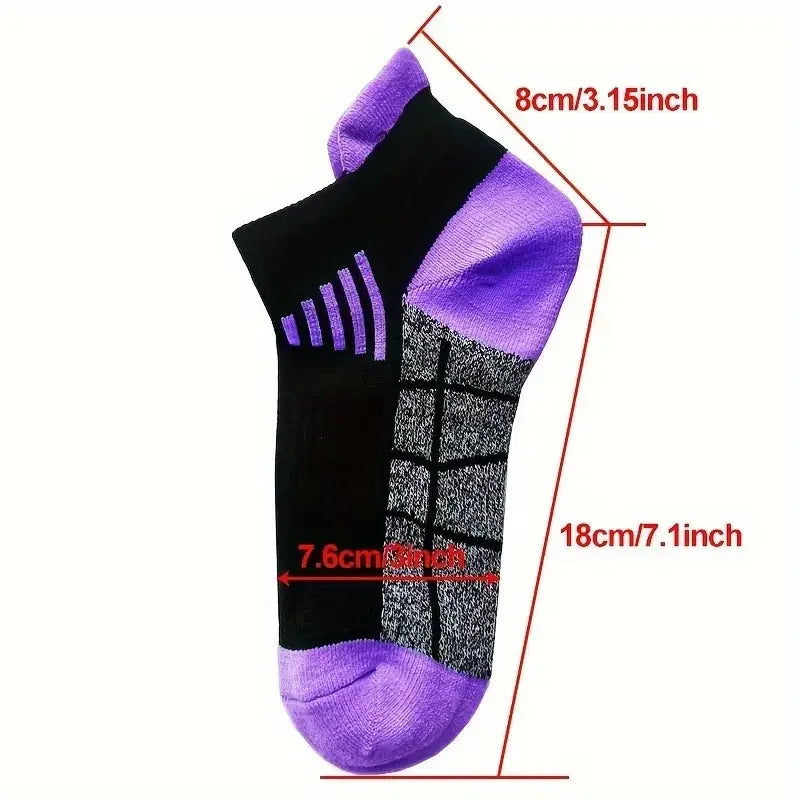 6 Pairs of Women's Sports Compression Socks - Low-top Breathable Moisture-wicking Socks Suitable for Running and Outdoor Sports