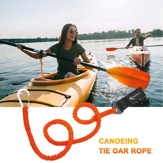 1pc Anti-lost Kayak Paddle Leash with Safety Hook Coiled Lanyard Heavy-duty Nylon Canoe Tie Rope Boat Accessories