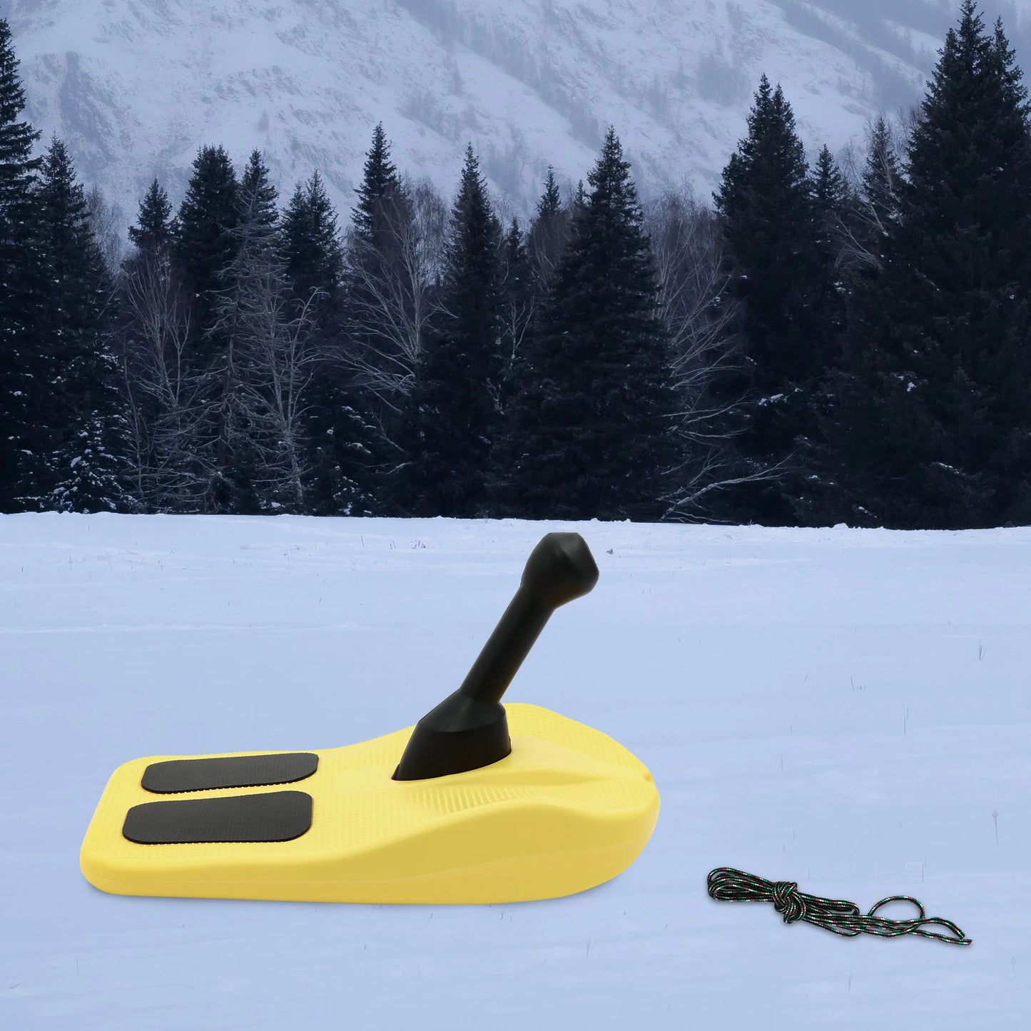 Outdoor Snow Sled, Winter Snow Sleds for Kids Adults, Plastic Toboggan Sleigh for Snowboarding Sliding, Snow Sledding Equipment