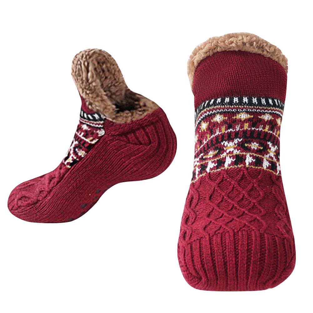 Men Women Winter Indoor Home Slippers Socks Non Slip Bedroom Sleeping Sock Soft Thermal Slipper Socks for Christmas