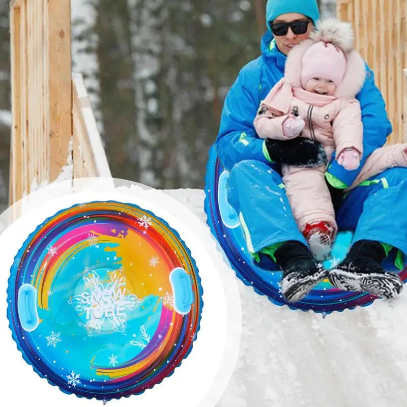 85cm Inflatable Snow Tube PVC Universal Skiing Cushion With Handles Thickened Winter Waterproof Ski Circles Sledding Sleigh