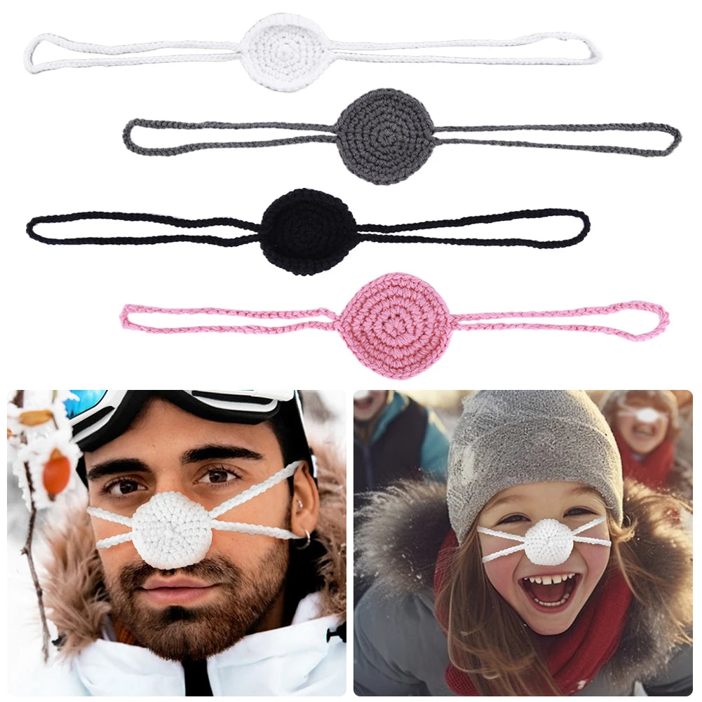 1/2PCS Crochet Nose Cover Anti Dust Handmade Noses Mitten Winter Windproof Soft Nasal Covers Nose Warmer Keep Warm Accessories