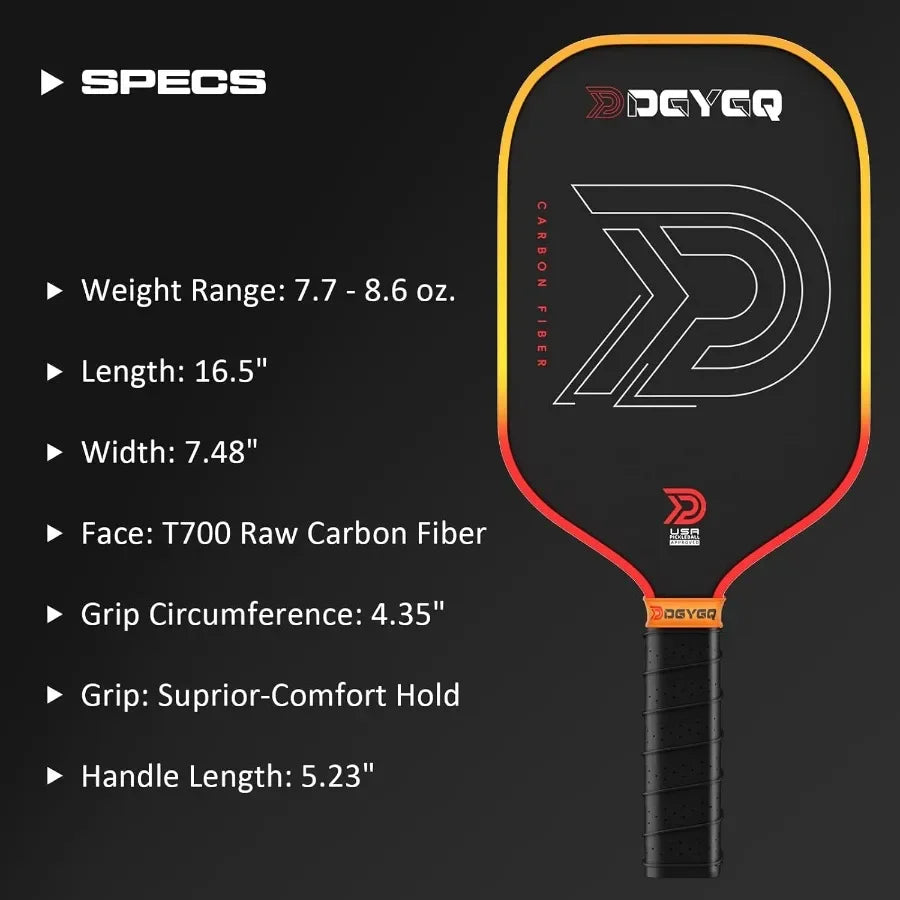 Pickleball Paddles - Professional Carbon Fiber Paddle with Honeycomb Core Pickleball Rackets - Lightweight Precision and Enhanc