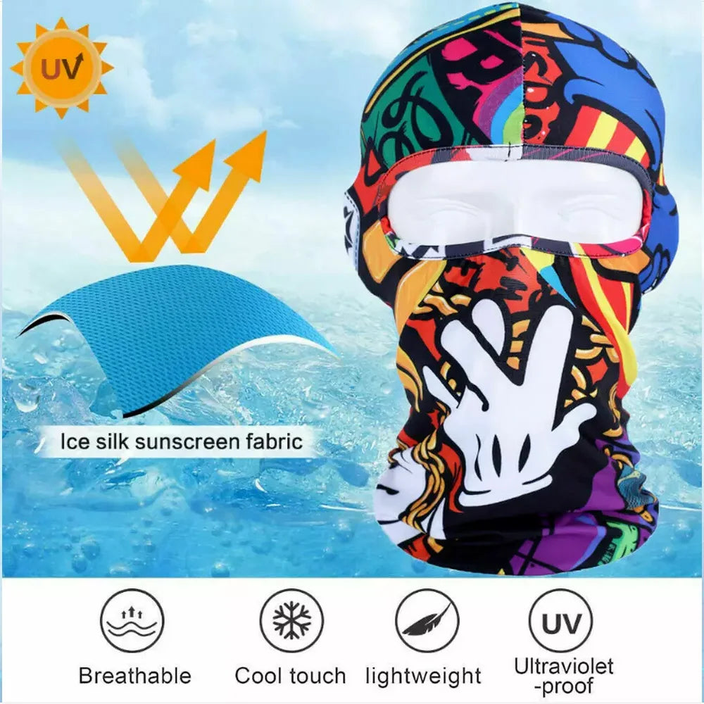 Outdoor Sports Balaclava UV Protection Breathable Riding Motorcycle Face Mask Cover Headgear Men Women Cycling Neck Face Shield