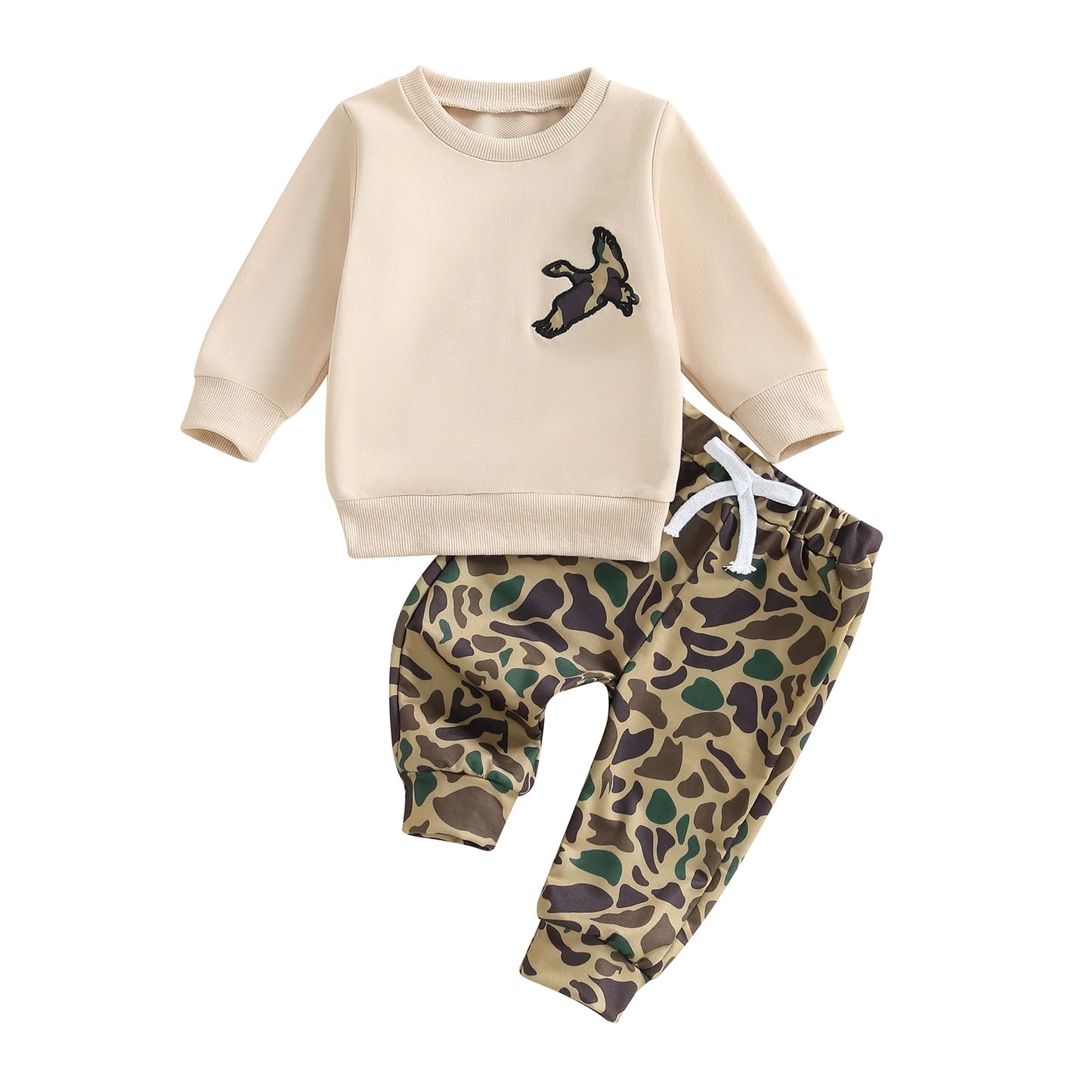 Toddler Boy 2Pcs Winter Outfit Long Sleeve Bear Embroidery Hoodie Jogger Set Cozy Clothes for Cold Weather