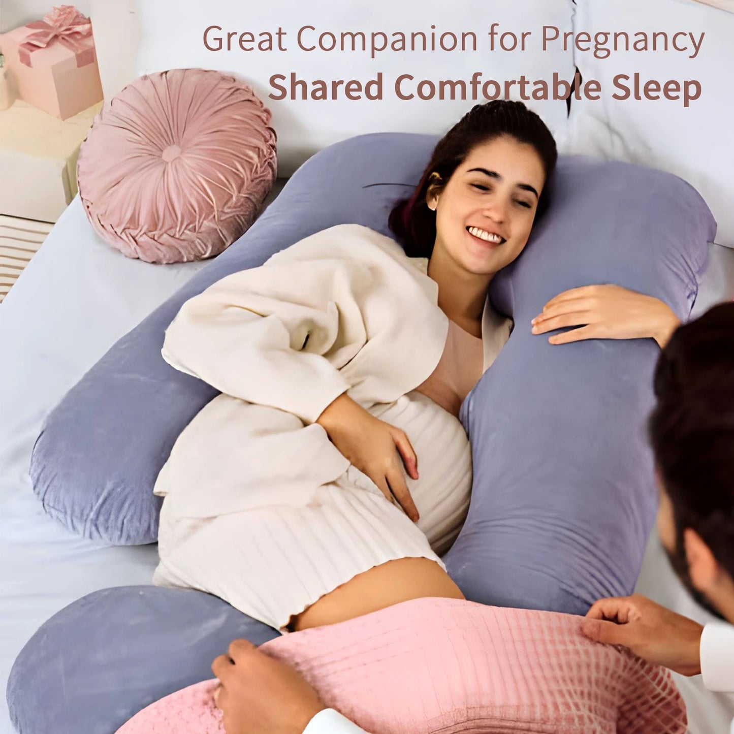 Pregnancy Pillows for Sleeping, G Shaped Full Body Maternity Pillow with Removable Cover - Support for Belly for Pregnant Women