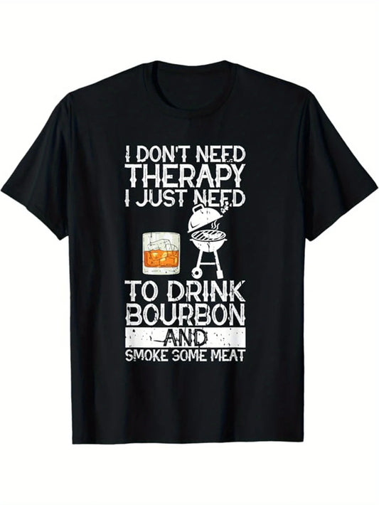 Men's Whiskey Drinking Graphic Tee - Casual Short Sleeve Cotton T-Shirt for Outdoor Activities