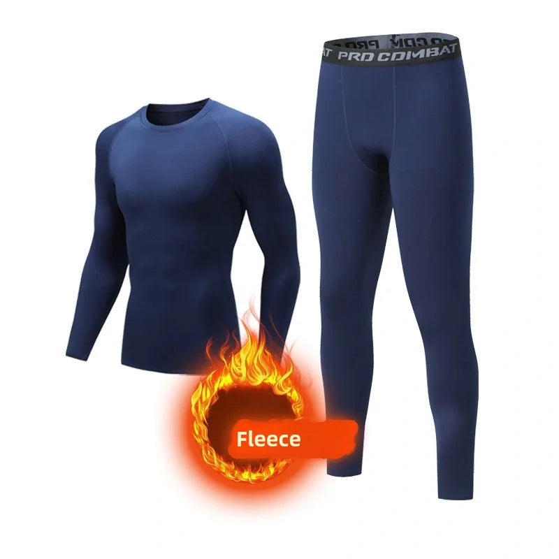 Men's Thermal Shapewear, Skiing Warm Base Layer Set, Fleeced Shapewear Tops & Pants,Clearance Man Fitness Sports Gym Pants+Shirt