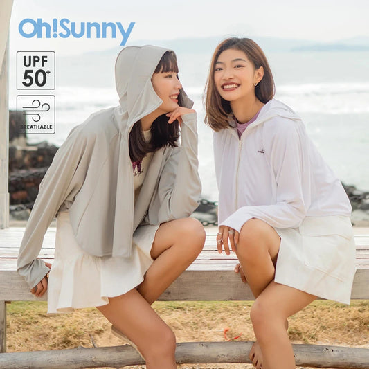 OhSunny Sunscreen Jackets Women Outdoor Casual UV Protection Clothing UPF50+ Hoodie Breathable Coats for Running Cycling