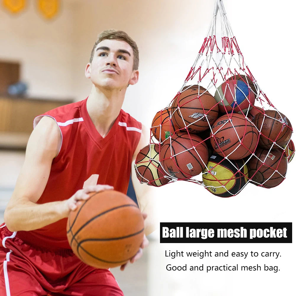 Basketball Volleyball Ball Net Bag Holds 10 Balls Ball Carry Bag Sports Ball Mesh Net for Basketball Football Soccer Volleyball
