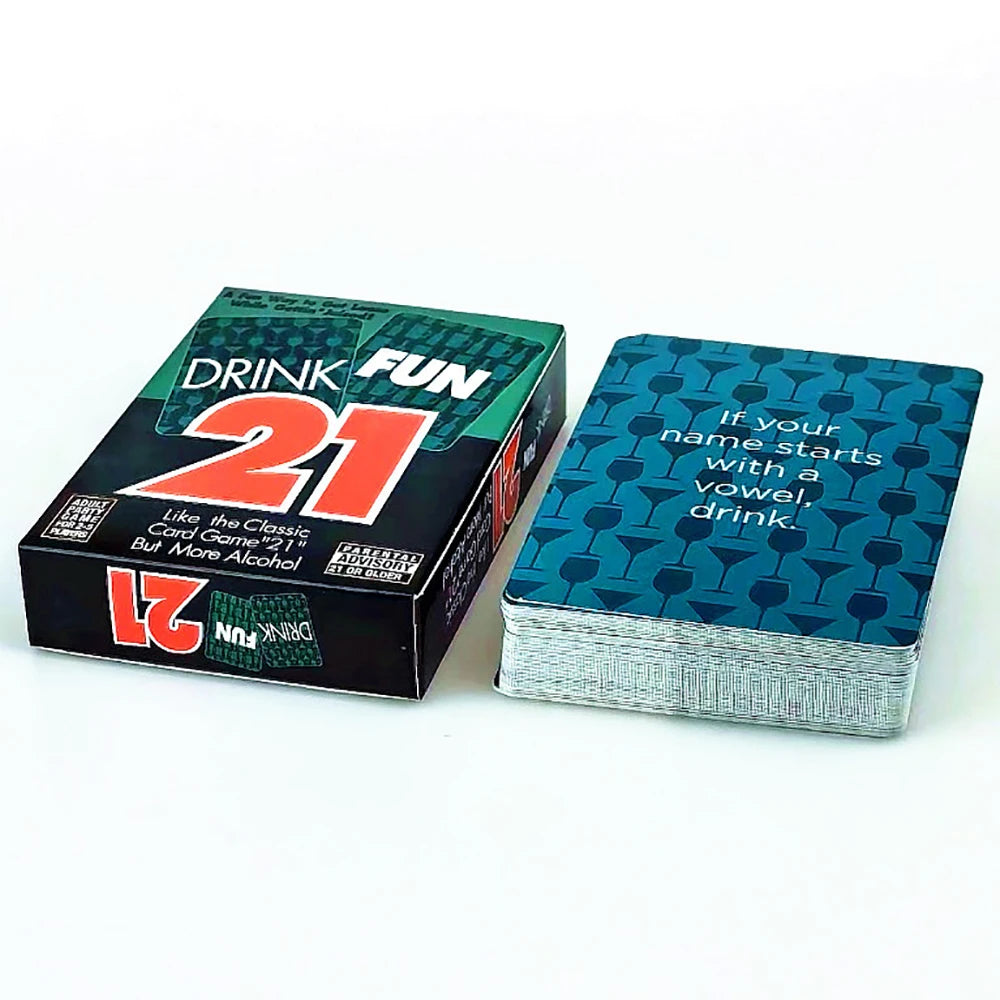 56pcs/deck Drink Fun 21 Card Game Hilarious Drinking Game Cards Like Classic Card Game 21 But More Alcohol Adults Christmas Gift
