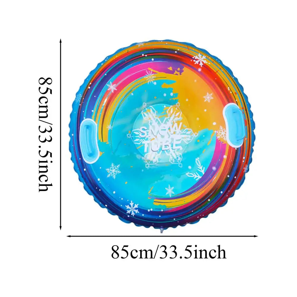 85cm Inflatable Snow Tube PVC Universal Skiing Cushion With Handles Thickened Winter Waterproof Ski Circles Sledding Sleigh