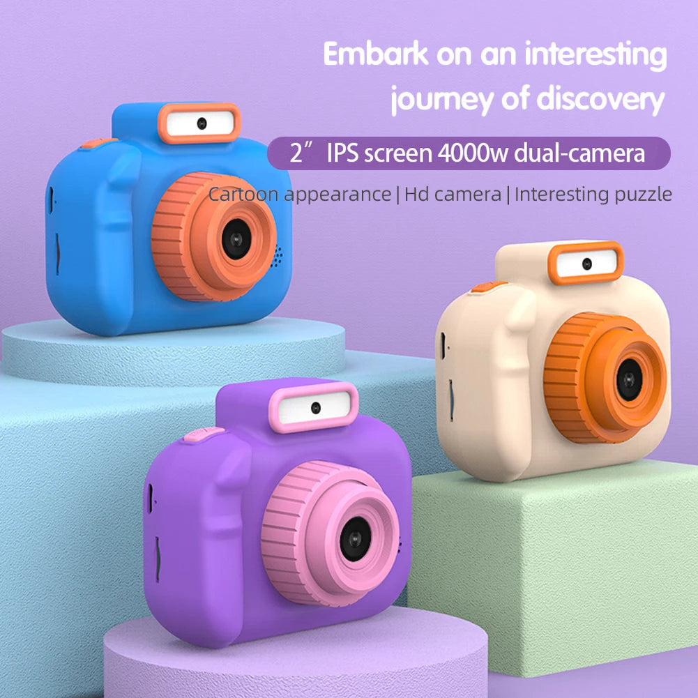 Multifunctional Camcorder Toy Portable Micro Camera Toy with Lanyard Child Selfie Camera Toy USB Charging for Kids Holiday Gifts