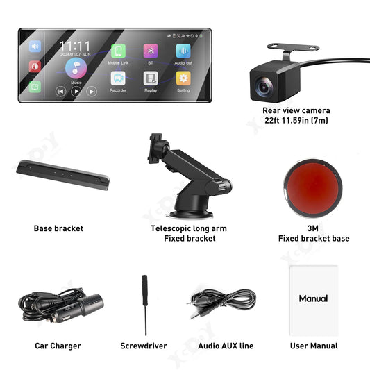 XGODY 11.3" Wireless CarPlay & Android Auto Dash Cam ADAS 4K DVR Bluetooth Audio AUX GPS Navigation Dashboard Video Recorder