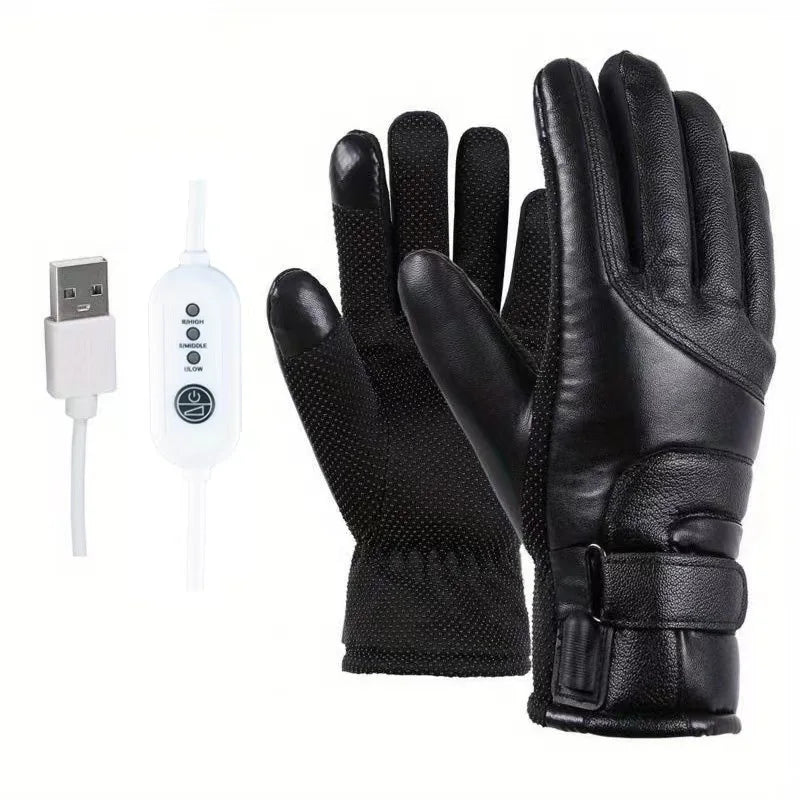 USB Electric Heated Gloves Outdoor Thermal gloves Hand warmer Winter Ski Gloves Motorcycle heated gloves Waterproof Touch Screen