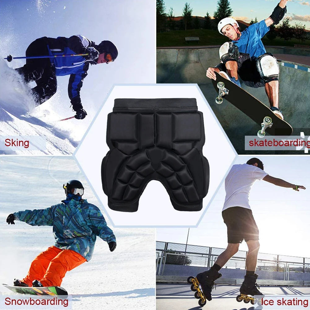 Unisex Hip Padded Shorts EVA Thickened Hip Protector Anti-Fall Skiing Protector Pad Adjustable for Skating Ski Snowboard