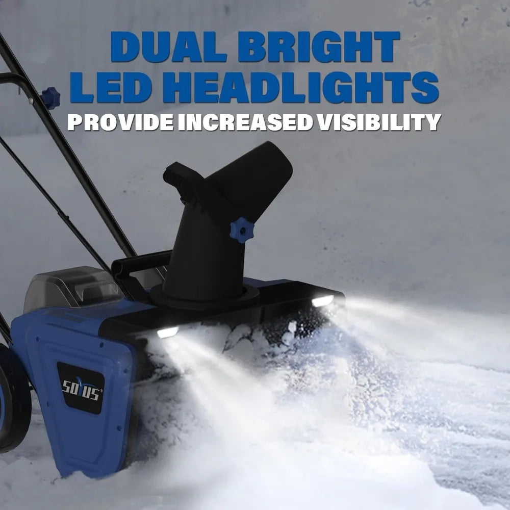 40V Cordless Snow Blower 20-Inch Brushless Motor Dual LED Lights 2x4.0Ah Batteries Driveway Sidewalk