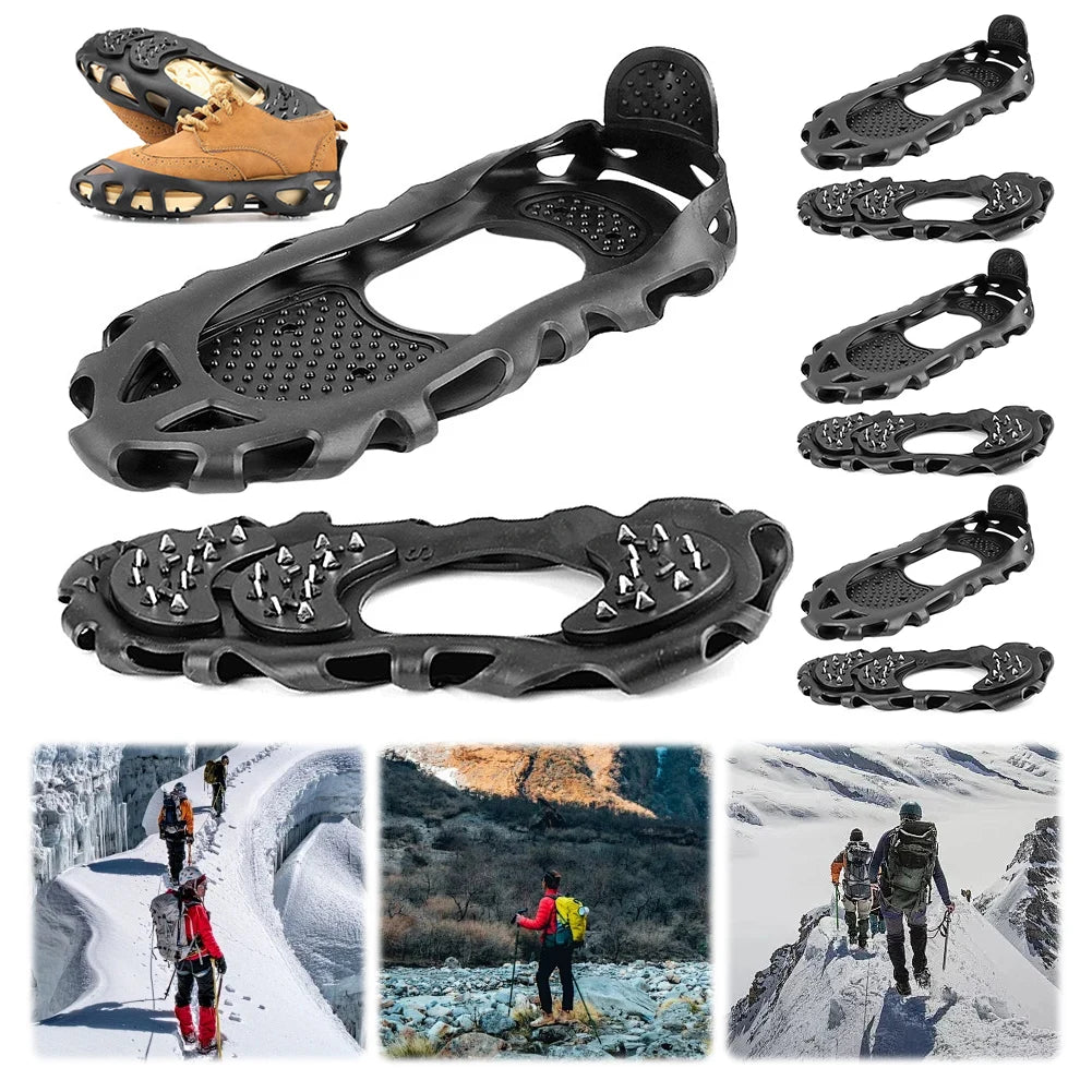 30 Spikes Ice Cleats Ice Snow Traction Cleats Portable Snow Cleats Spikes Grips Cleats for Mountaineering Climbing