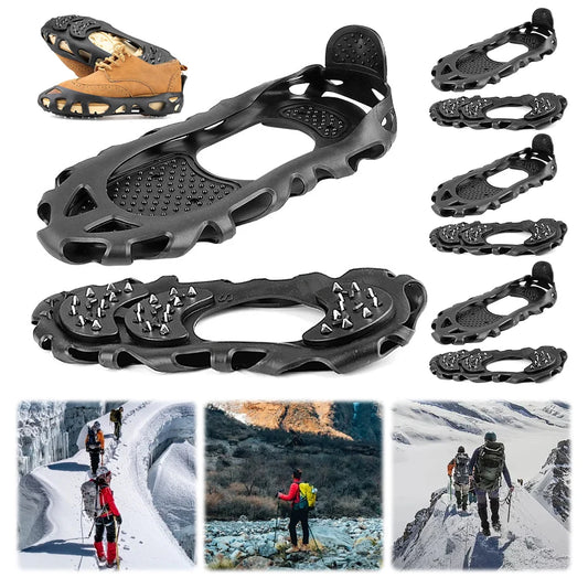 30 Spikes Ice Cleats Ice Snow Traction Cleats Portable Snow Cleats Spikes Grips Cleats for Mountaineering Climbing