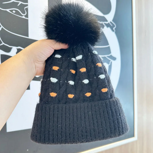 Women Winter Warm Beanie Hat Thickened Cold-Proof Knitted Cap Outdoor Sports Cycling Skiing Pullover Cap for Women