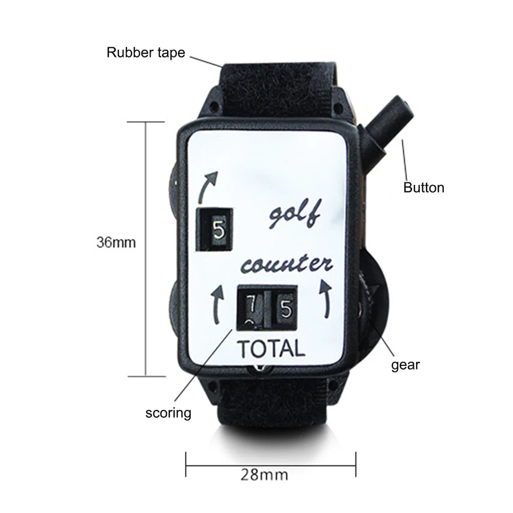 Wearable Putting Counter with Wristband Manual Counting Tool Portable Mini Golf Scorers Watch for Golf Sport Teacher