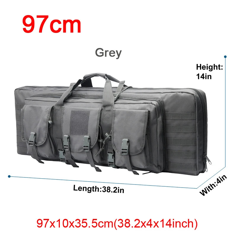 LQARMY 32 38 42 48 inch Tactical Double Rifle Case Molle Rifle Bag Sniper Airsoft Gun Case Backpack Hunting Gun Holster