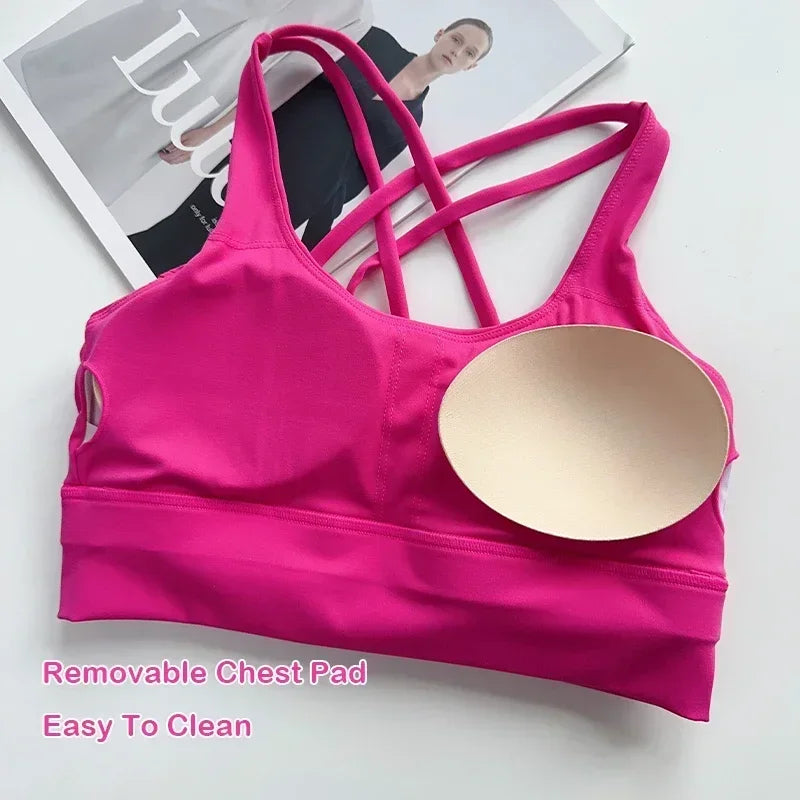 New 2 Piece Yoga Set Breathable Fitness Suit Cross Back Yoga Tops Peach Butt Yoga Pants Pilates Running Fitness Suit