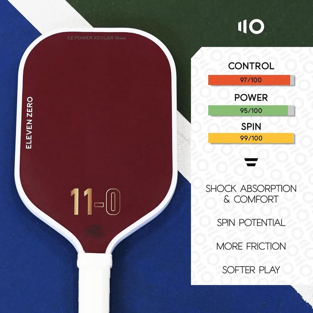 EZ Power K 16mm Kevlar® / Raw Carbon USAPA Approved Pro Pickleball Paddle, Professional Pickleball Paddles for Spin