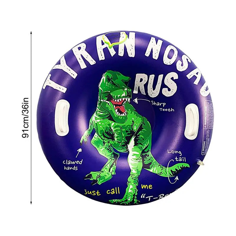 Snow Tubes For Kids Winter Inflatable Dinosaur Snow Sled 91cm/36inches Sledding Tubes Winter Outdoor Sports Toys For Family
