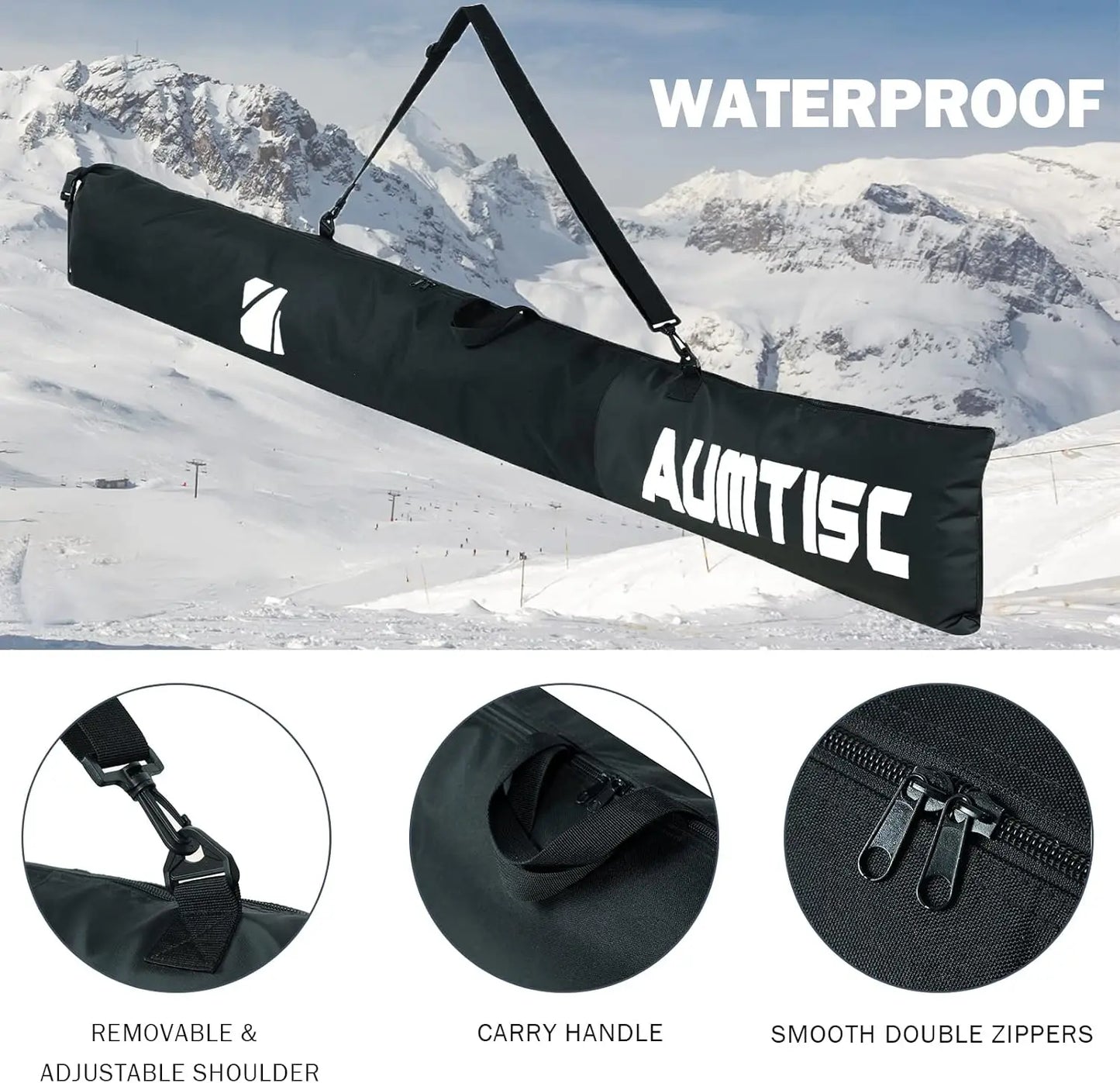 Ski & Boot Bag Combo for Air Travel, Padded Two-Piece, Fits Skis Up to 200cm, Boots Up to Size 13