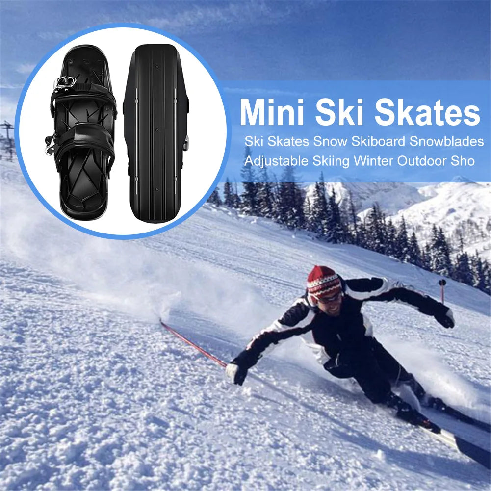 Mini Short Ski Skates Short Mini Skating Ski Shoes Adjuatable Short Snow Skateboard for Winter Outdoor Sports