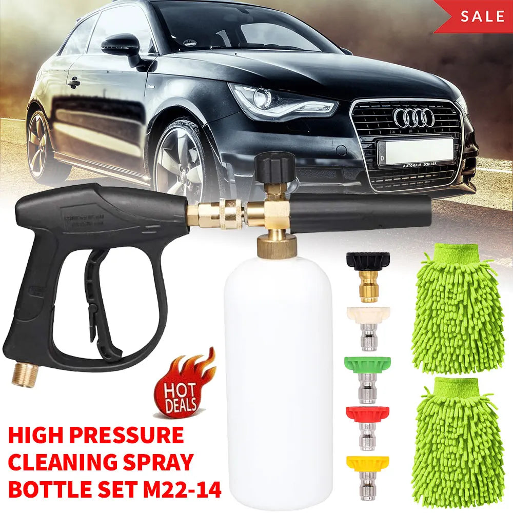 High Pressure Washer Kit PA Foam Pot 1/4" Quick Plug Universal Spray Gun Household Snow Foam Cannon Nozzle Car Washing Water Gun