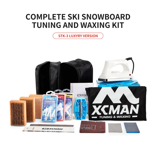 XCMAN Complete Ski Snowboard Tuning and Waxing Kit with Waxing Iron,Universal Wax,Edge Tuner,Brush,Wax Scraper,Ptex