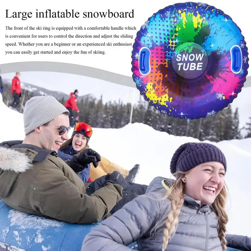 85cm Inflatable Snow Tube PVC Universal Skiing Cushion With Handles Thickened Winter Waterproof Ski Circles Sledding Sleigh