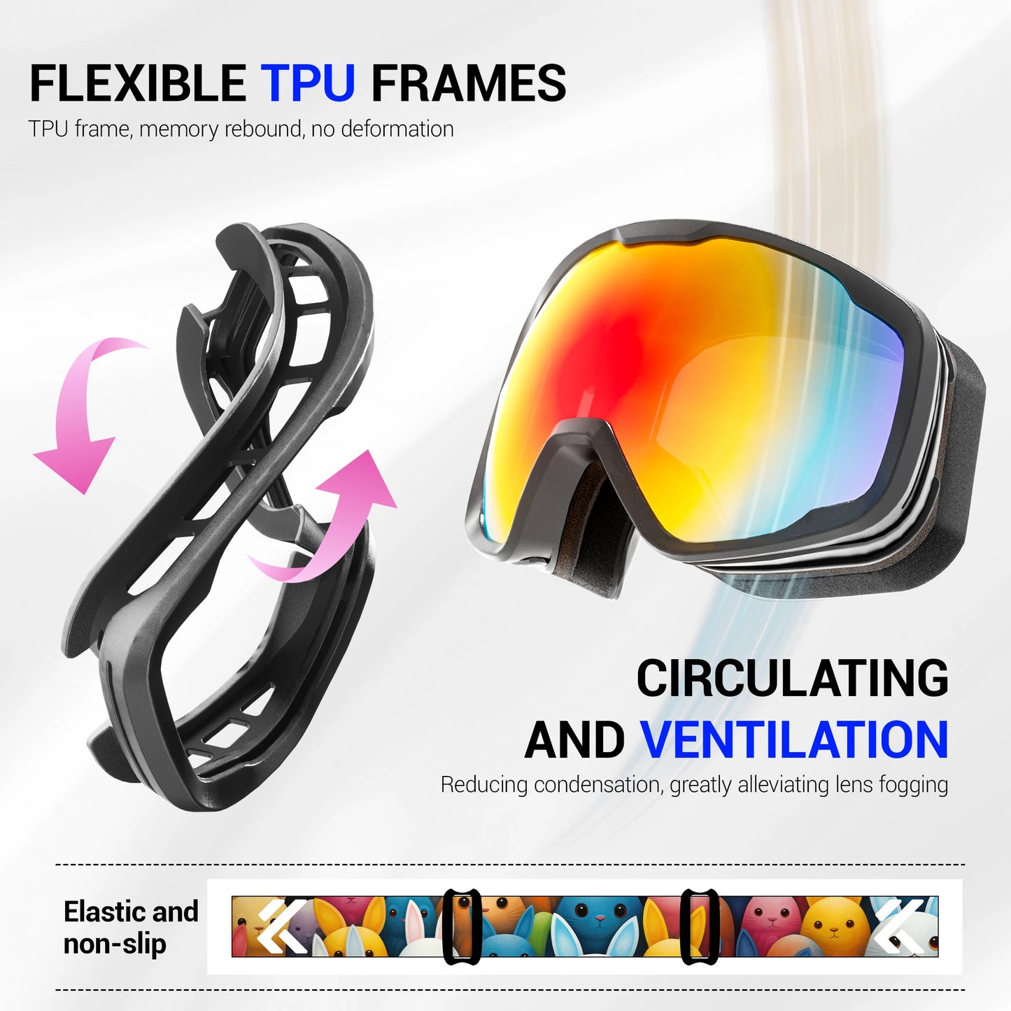 Kapvoe Teenager Kids Ski Goggles Winter Outdoor Sports Anti-fog Snowboard Goggles Double UV400 Child Skiing Mask Glasses New