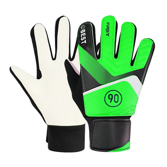 1 Pair ren Anti-Slip Glove Goalkeeper Gloves PU Gloves Finger Protection Goal Thickened Latex Football Gloves For