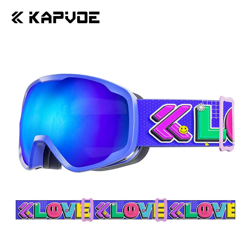 Kapvoe Teenager Kids Ski Goggles Winter Outdoor Sports Anti-fog Snowboard Goggles Double UV400 Child Skiing Mask Glasses New