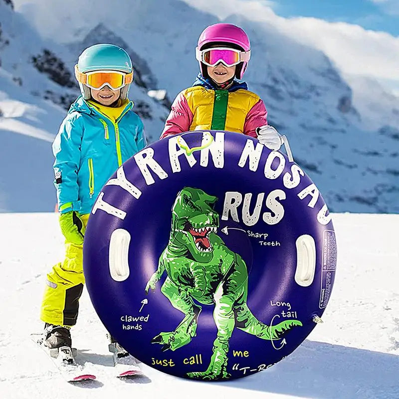 Snow Tubes For Kids Winter Inflatable Dinosaur Snow Sled 91cm/36inches Sledding Tubes Winter Outdoor Sports Toys For Family