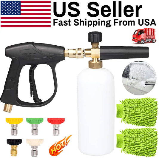 High Pressure Washer Kit PA Foam Pot 1/4" Quick Plug Universal Spray Gun Household Snow Foam Cannon Nozzle Car Washing Water Gun