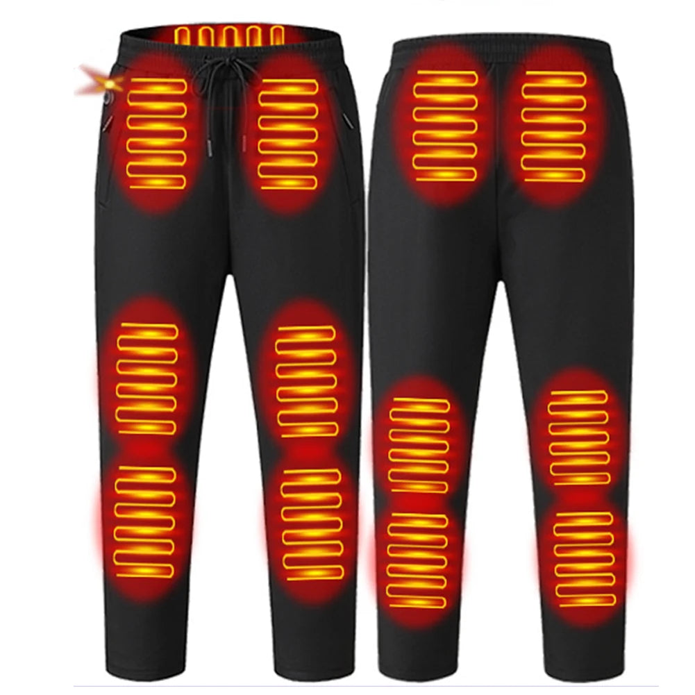 Unisex Heated Pants 12 Heating Zones Electric Thermal Trousers 3 Temperature Modes Waterproof Winter Electric Warmer Clothing