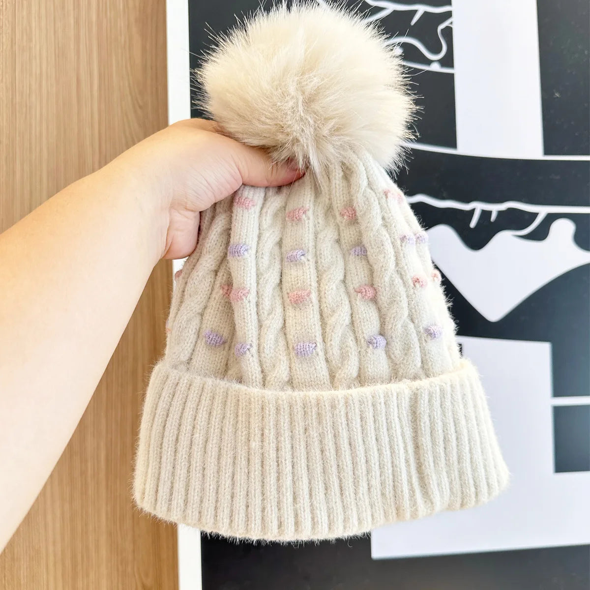 Women Winter Warm Beanie Hat Thickened Cold-Proof Knitted Cap Outdoor Sports Cycling Skiing Pullover Cap for Women