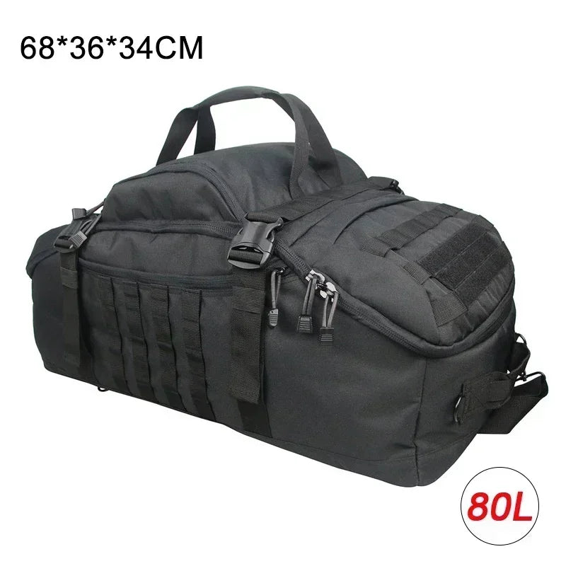 LQARMY 30L 50L 80L Sport Travel Bag Molle Tactical Backpack Gym Fitness Bag Large Duffle Bags for Camping Hunting Fishing