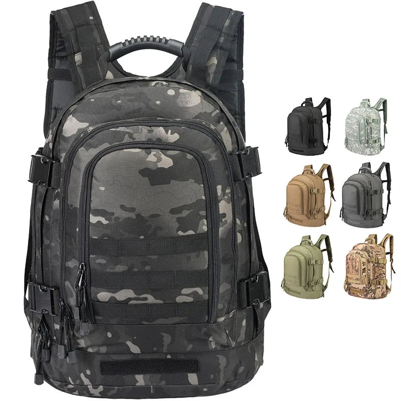 Extra Large 60L Travel Laptop Backpacks Military Tactical Backpack For Men Women Water Resistant Sturdy Outdoor Camo Bag