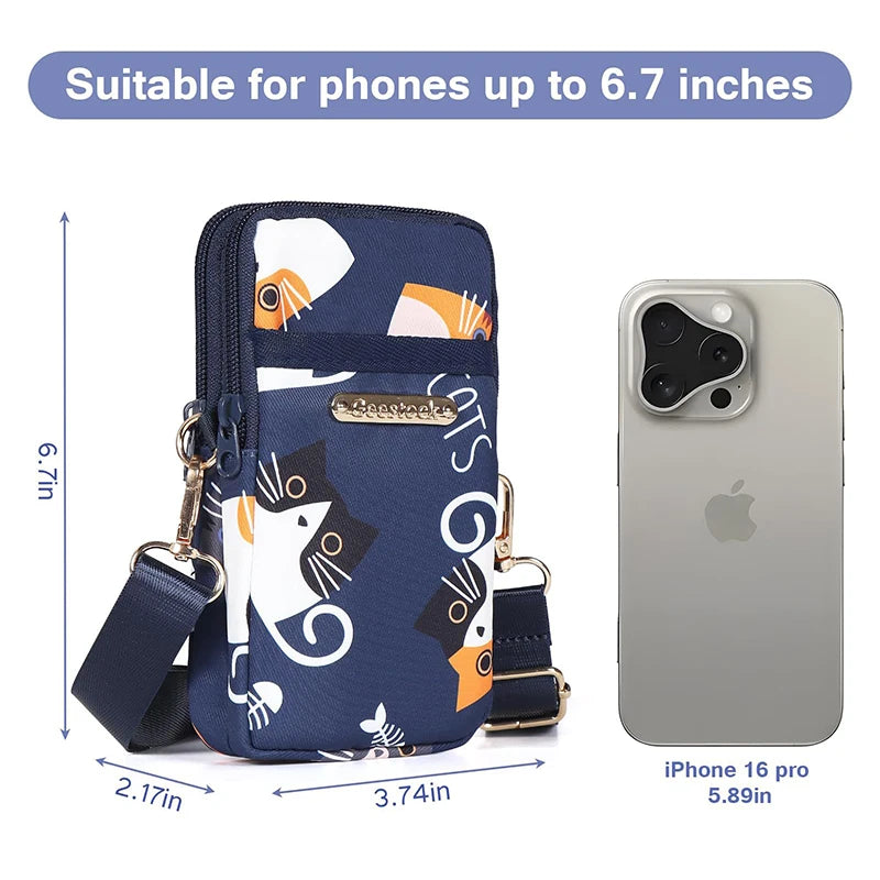 Women's Mobile Phone Case Bag Waterproof Shockproof Phone Bags for iPhone Multifunctional Portable Mini Women's Crossbody Bag