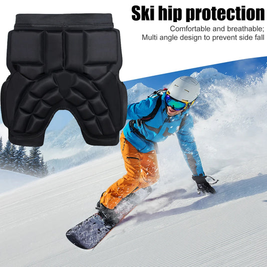 Unisex Hip Padded Shorts EVA Thickened Hip Protector Anti-Fall Skiing Protector Pad Adjustable for Skating Ski Snowboard